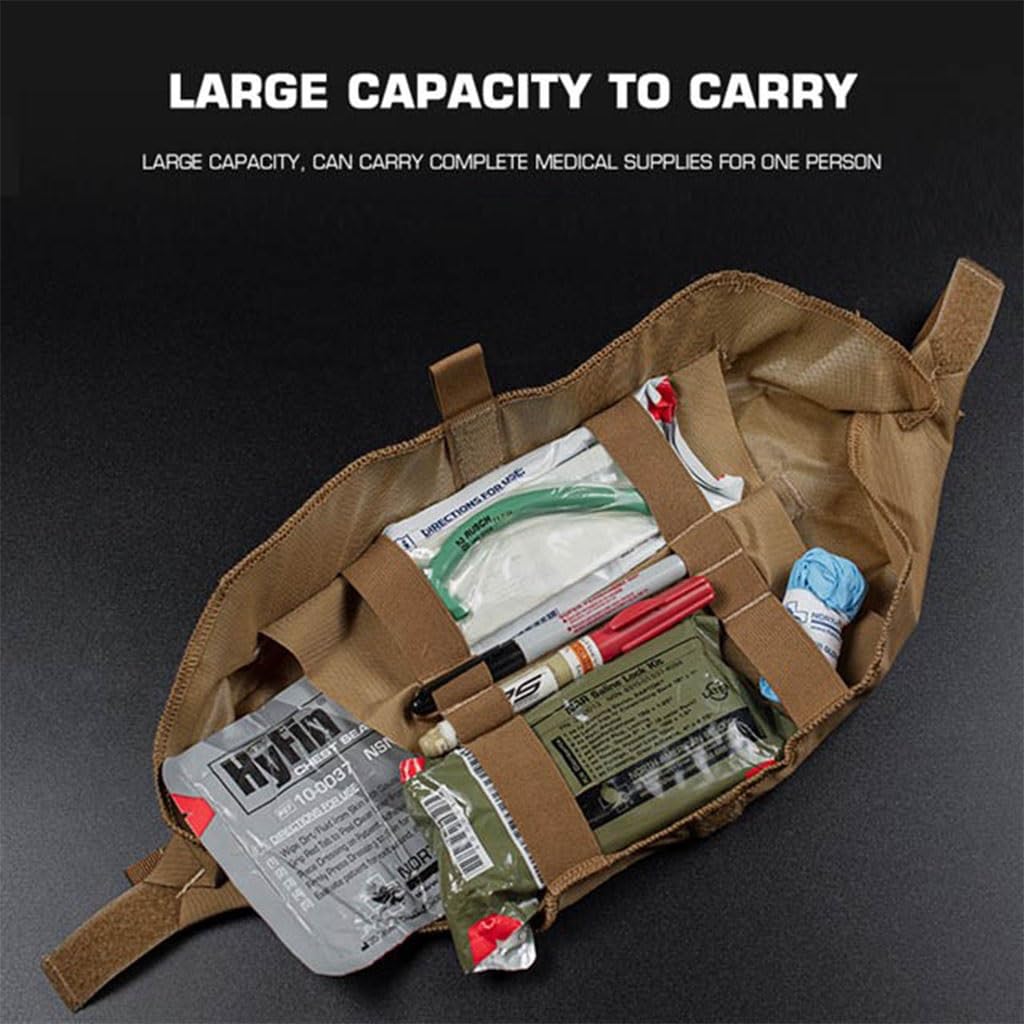 Bolsa Táctica De Primeros Auxilios para Chaleco Blindado Arnés Torácico, Bolsa De Trauma Médico Ifak Plegable Enrollable, Bolsas Portadoras Micro Subabdominales