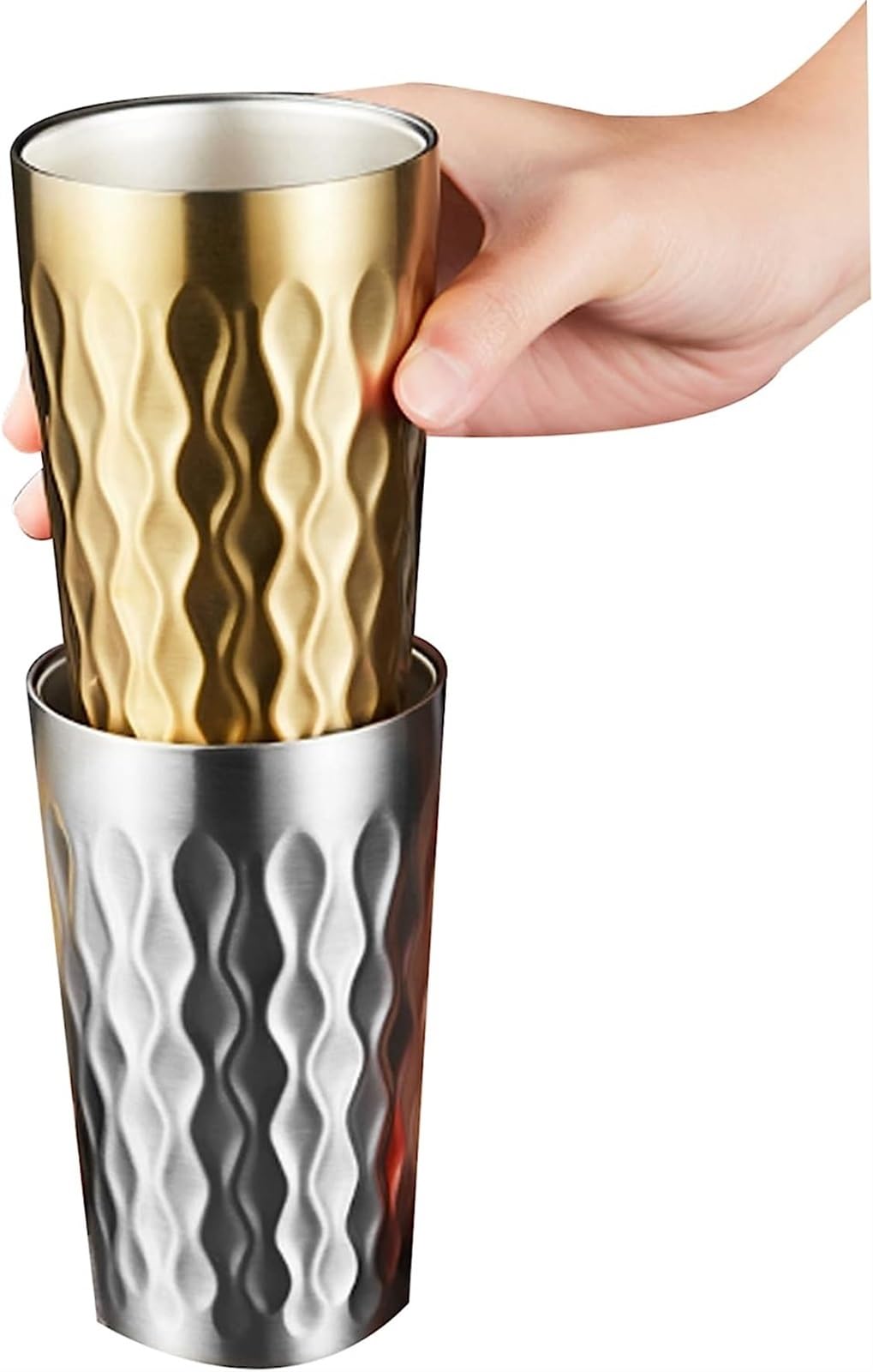 Jarras de cerveza personalizadas, jarras de cerveza, jarras de cerveza, 2 tazas de acero inoxidable de 550 ml, taza de agua fría con aislamiento de doble pared, tazas de viaje reutilizables, taza for