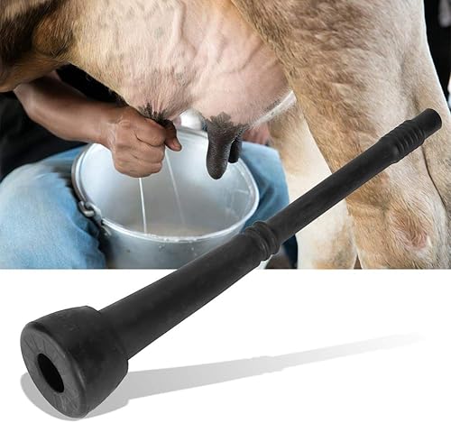 Miniatura 3 de ViaGasaFamido Revestimientos para máquina de ordeño, 4 piezas de caucho negro largo forros de ordeño accesorios leche tetina taza de goma