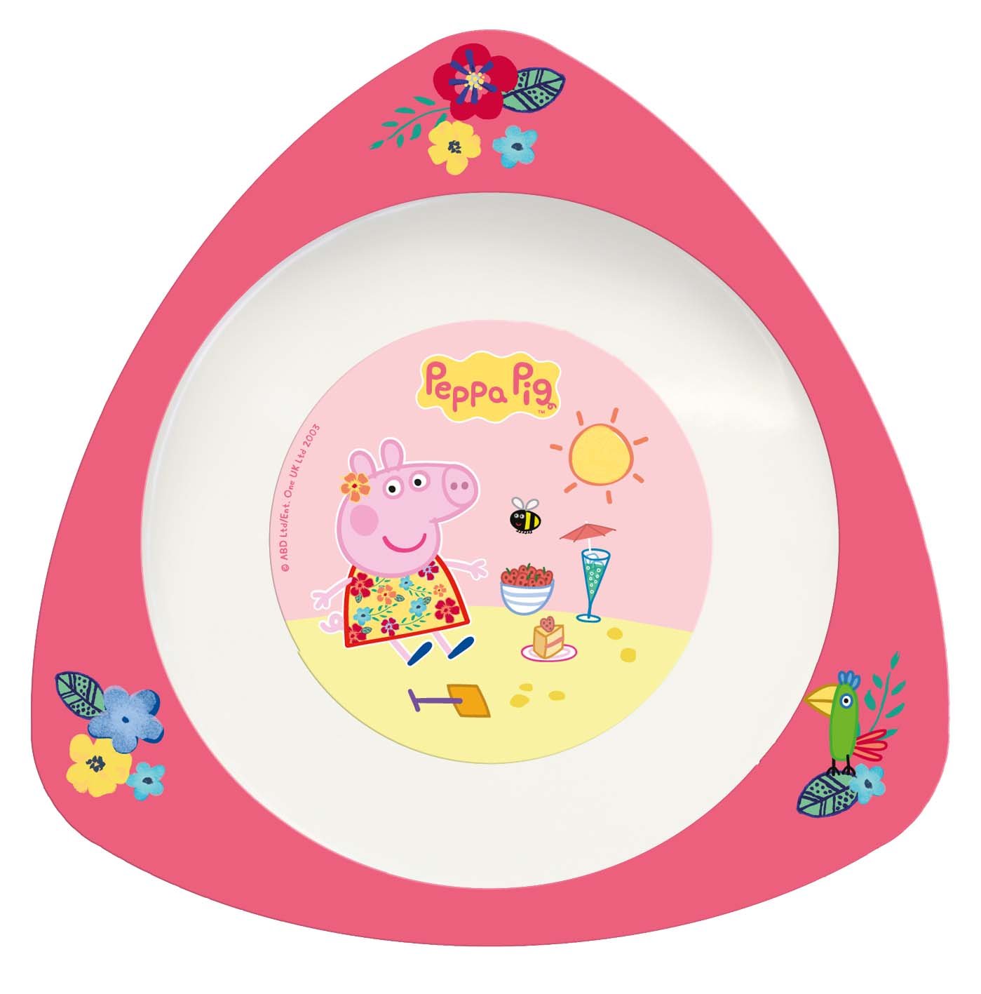 Spearmark Pink Peppa Pig Tropical Triangle Bowl