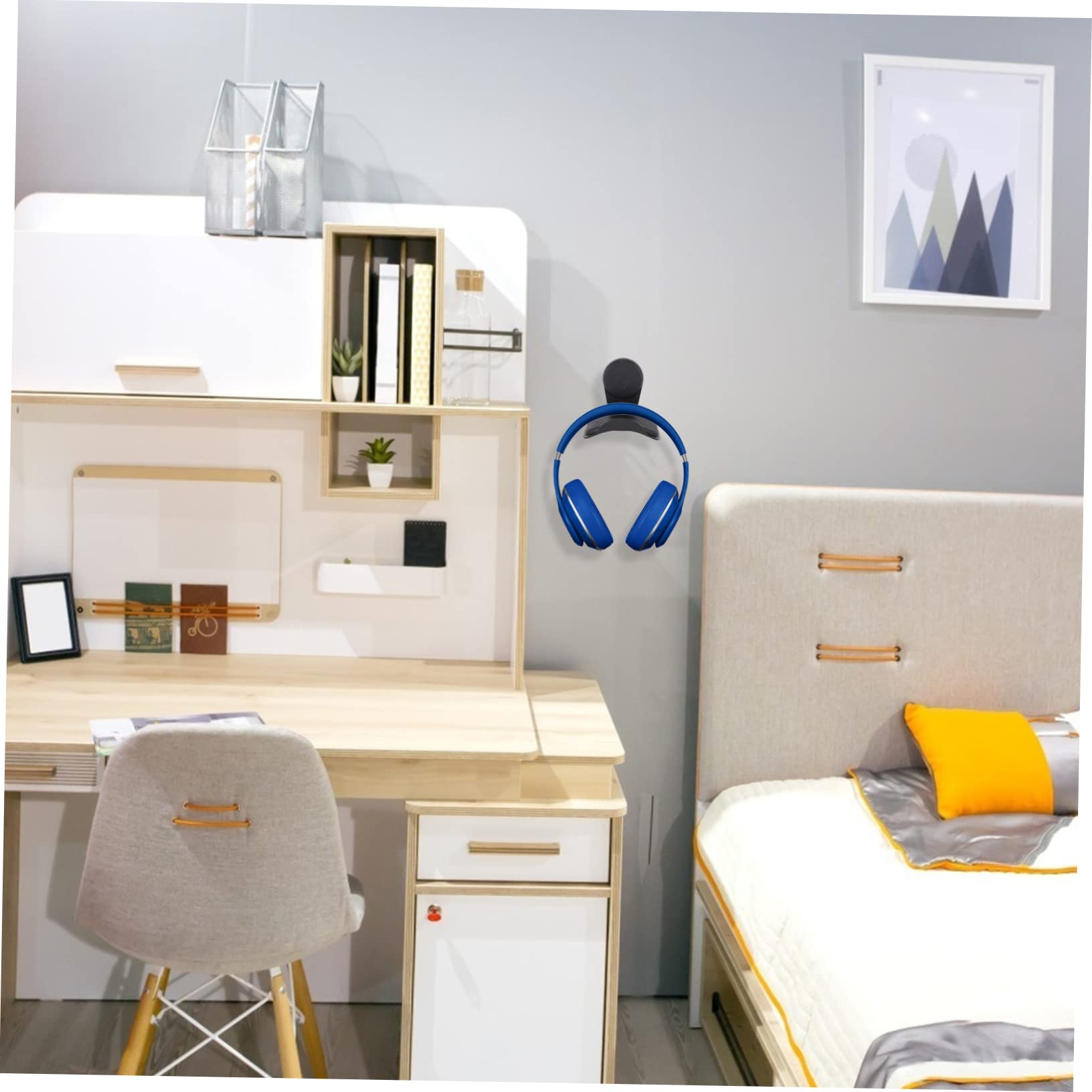 Support Mural Pour Casque/acouteurs - Design En U Blanc - Fixation Sous Bureau Ou Mur - Pour Gaming, Bureau, économie D'espace