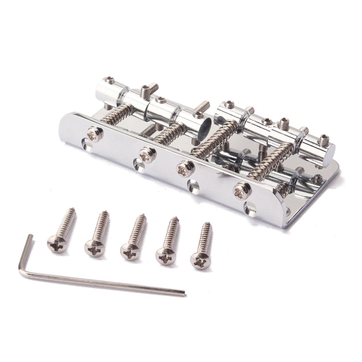 Abaodam 4-string Bass Guitar Accessory: Ga1019 Metal Bridge 5 Screws Classic Vintage Design Silver