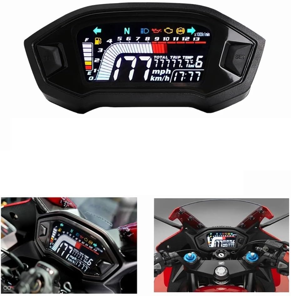 Motorcycle Odometer Digital Motorcycle Digital Dash Universal Board 13RPM LED Tachometer Odometer Tachometer for MSX125 2013-2019