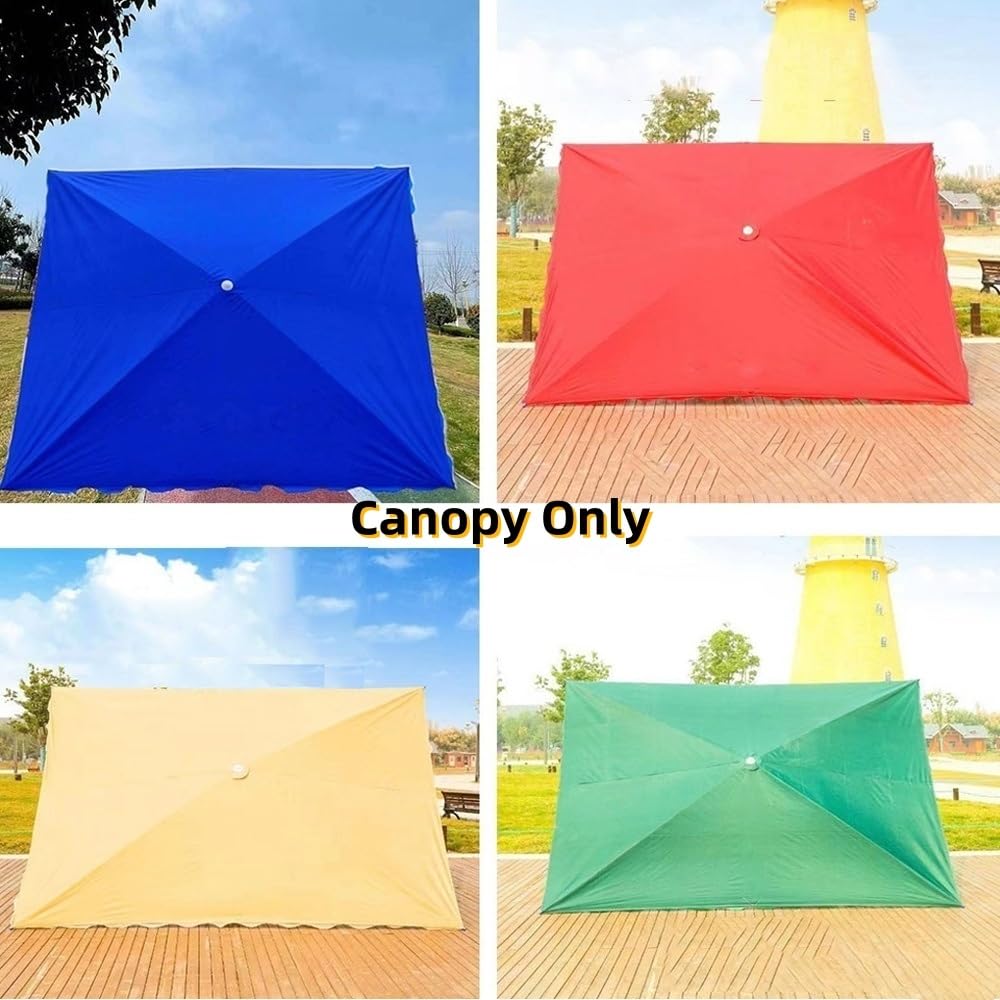 Parasole rettangolare di ricambio, 3 x 2 m, 4/6 costole, per esterni, per ombrellone da giardino (blu, 200 x 150 cm)