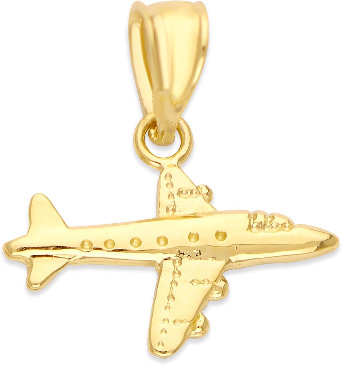10k Real Solid Gold Airplane Pendant for Necklace, Aviation Jewelry Gifts for Pilots