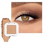 FeiCuiYun Glitter Single Eye Shadow Palette Makeup, Golden Sparkle Shimmer Monochrome Eyeshadow For Older Women, Mini Pressed Pigmented Waterproof Sombras Para Ojos,Vegan, Talc, Paraben&Cruelty Free