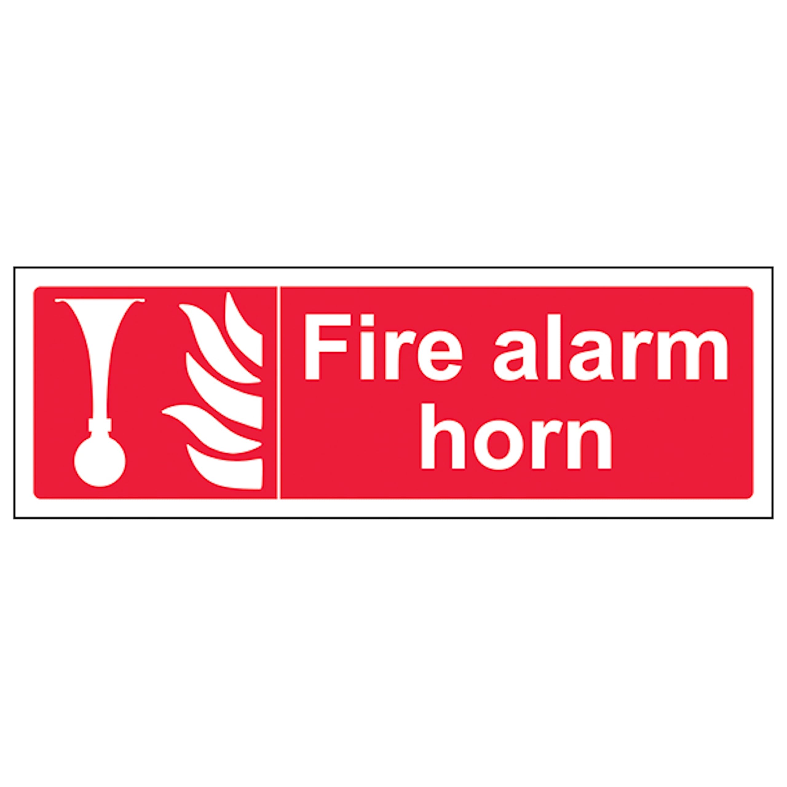 V Safety Fire Alarm Horn - Landscape 450 x 150 mm - 3mm Aluminium Composite Safety Sign
