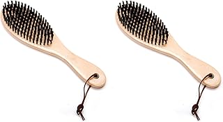Large Oval Hair Brush - Natural Wood Handle - Perfectly Designed for Hair Styling - Beard Trimmer for Men - Hair Care Styling Brush (Pack of 2)