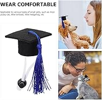 Vista 5 de Gorras de graduación para mascotas con borla azul, 2 unidades, sombreros para fiesta de graduación para perro, disfraz de graduación de animales
