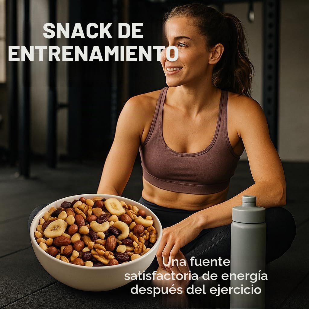 GiDeli Comida para estudiantes, 20 kg, en cubo, mezcla de frutas con cacahuetes, anacardos, avellanas, almendras, nueces, pasas, arándanos y chips de plátano, sin aditivos