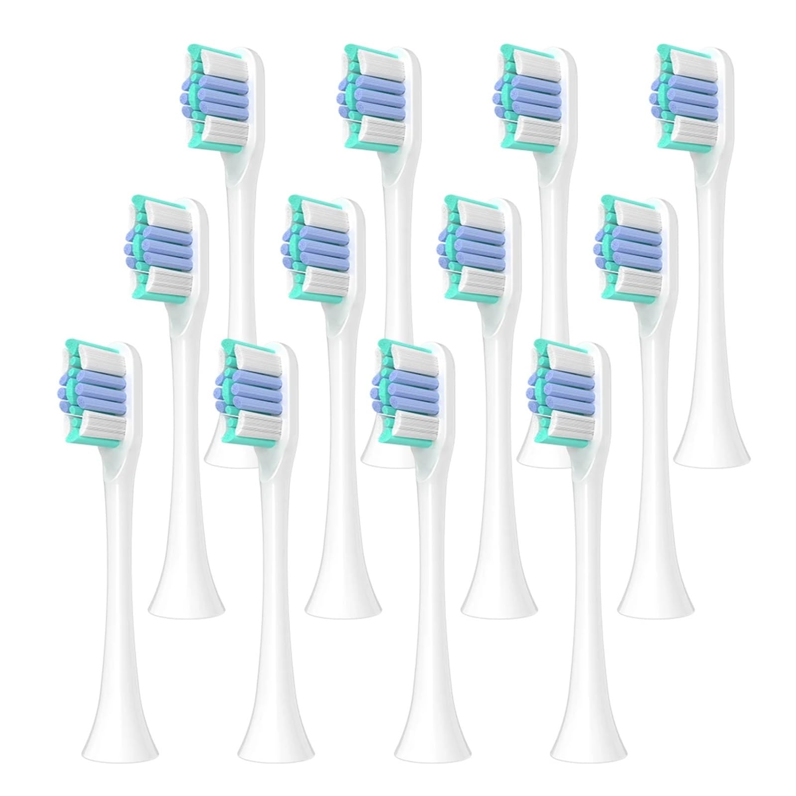 2/4/8/12 piezas compatibles con cabezales de repuesto for cepillo dientes eléctrico Oclean, recambio cepillos profesionales for Spark, Flow, X, Z1(White-12 Pcs)