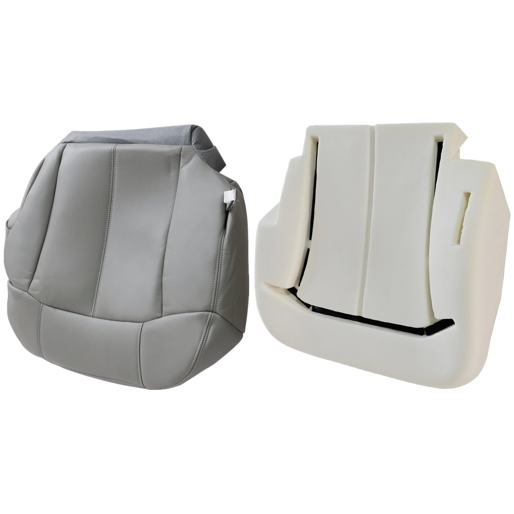 Soillar Driver Bottom Seat Cover & Foam Cushion For 1999-2002 Chevy GMC Silverado Sierra Tahoe - Dark Gray