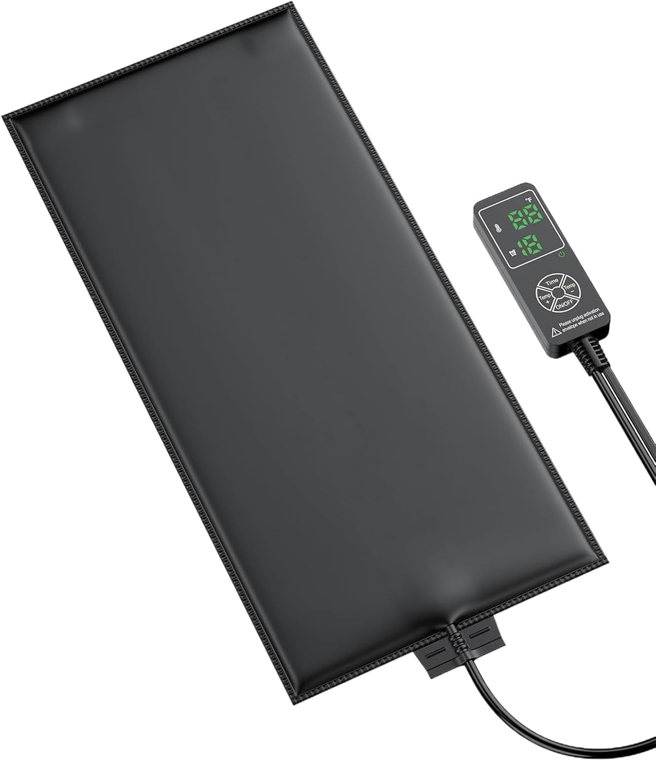 Reptile Heat Pad, Easy to Install, PVC, Terrarium Heat Mats, Hermit Crabs Heating Pads, with Thermostat and Timer, for Reptiles Turtles Frogs Snakes Lizards Geckos Plants Seedlings