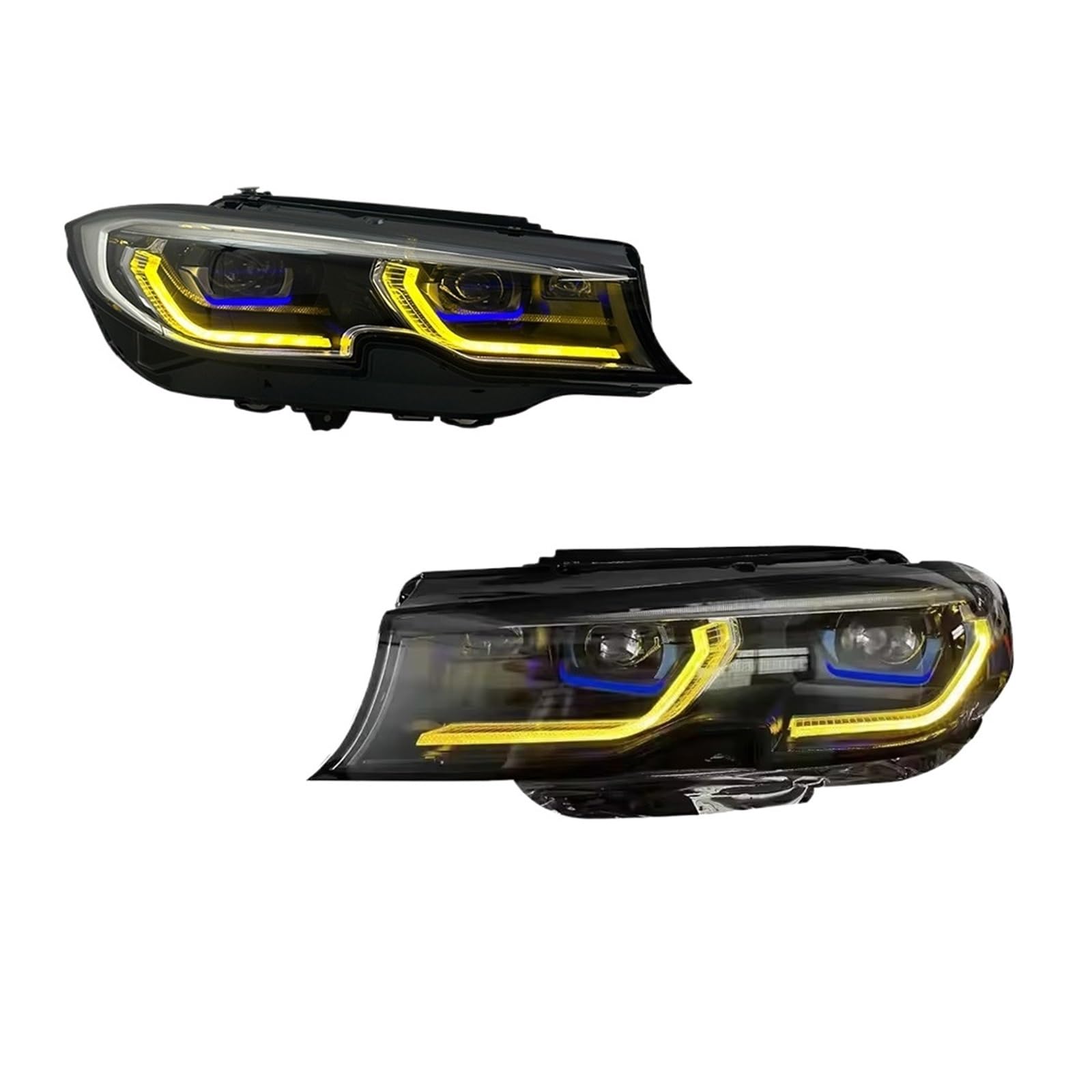 Fari Anteriori per BMW G20 G28 2019-2021, fendinebbia Gialli, luci diurne a LED, indicatori di direzione e luci Freno, Plug And Play.