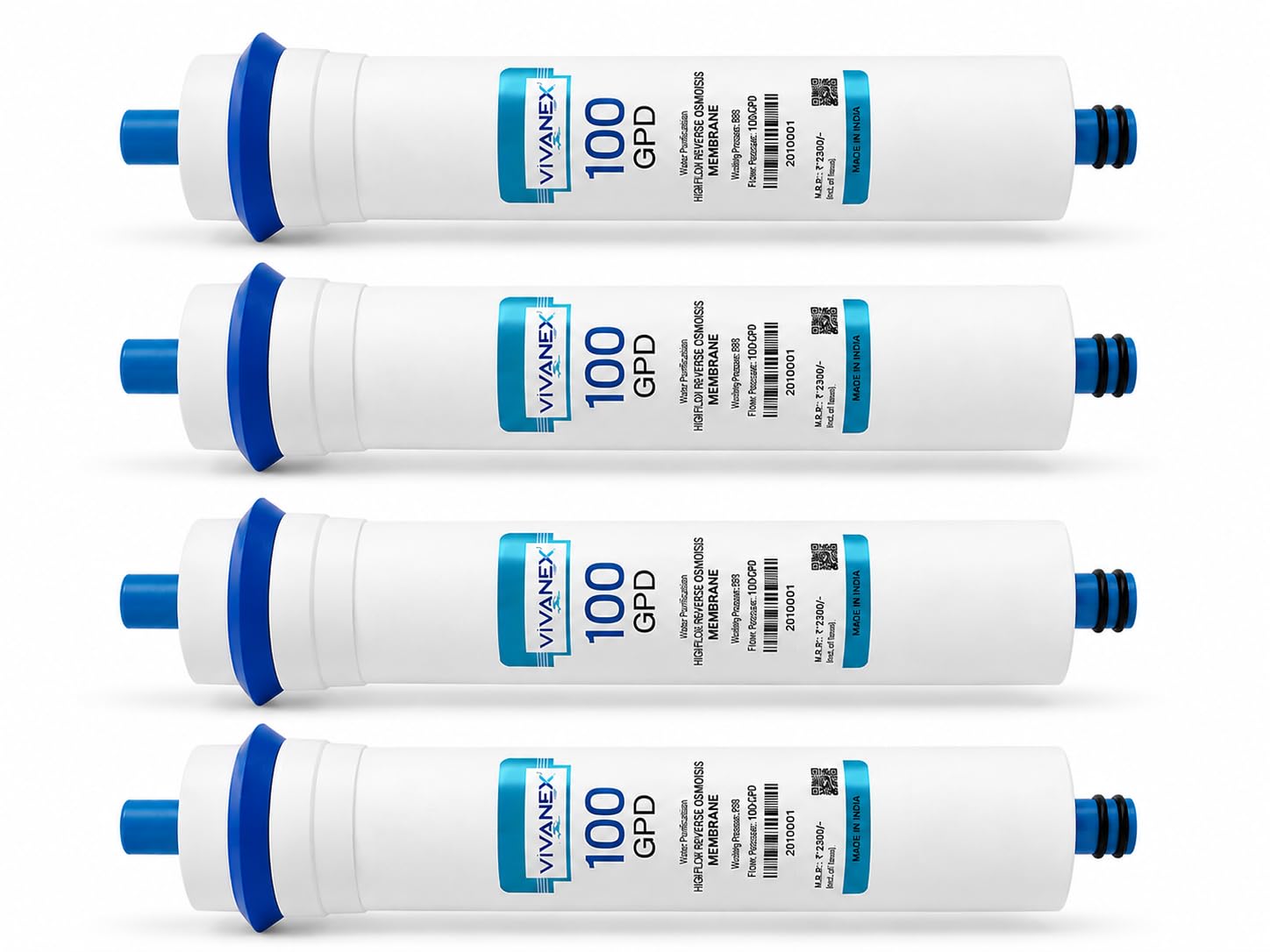 100 GPD RO Membrane (Pack of 4) 12 Inch TFC Reverse Osmosis Membrane | High Flow Water Purifier Replacement Filter | Removes TDS, Heavy Metals & Dissolved Impurities | Universal Compatible-image-8