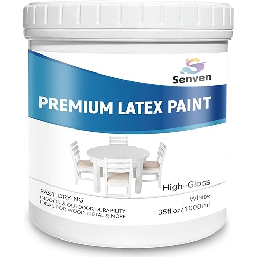 White Paint Gloss White, 35 OZ Multi Surface Enamel Acrylic Touch Up Paint for Wall, Metal, Wood, Furniture, Cabinets, Doors, Tables Scratch Repair, Non-Toxic & Odorless, Water-Based