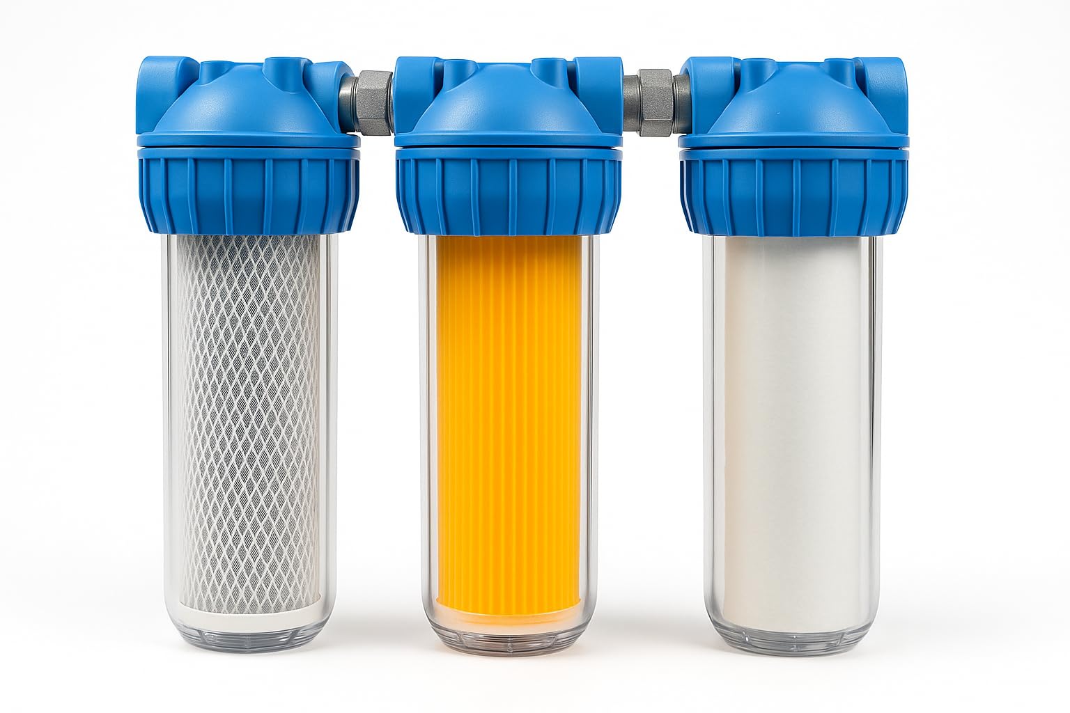 Wellon 3-Stage 10” Blue Water Filter System | Sediment, Carbon & Softening Cartridges | 1” Brass Connection | NSF Certified Softening Media (USA) | Whole House & Appliance Protection-image-26