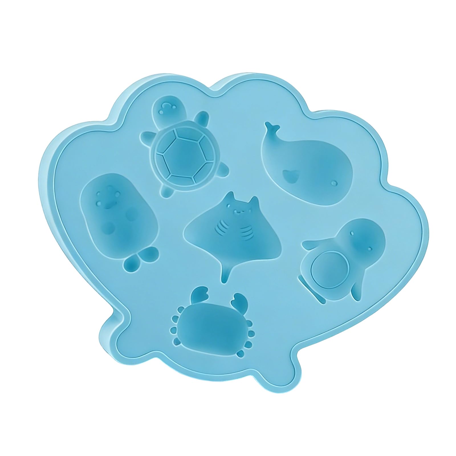 ZEPFJHE Sea Animal Ice Maker 6 Cavities Silicone Molds Food Grade Silicone for Ice Chocolate Candies Cocktails Drinks Sea Animal Freezing Block Cast