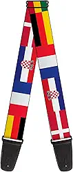 Buckle-Down Alça de guitarra, bandeiras de país para fãs de futebol da Copa do Mundo, 5 cm de largura