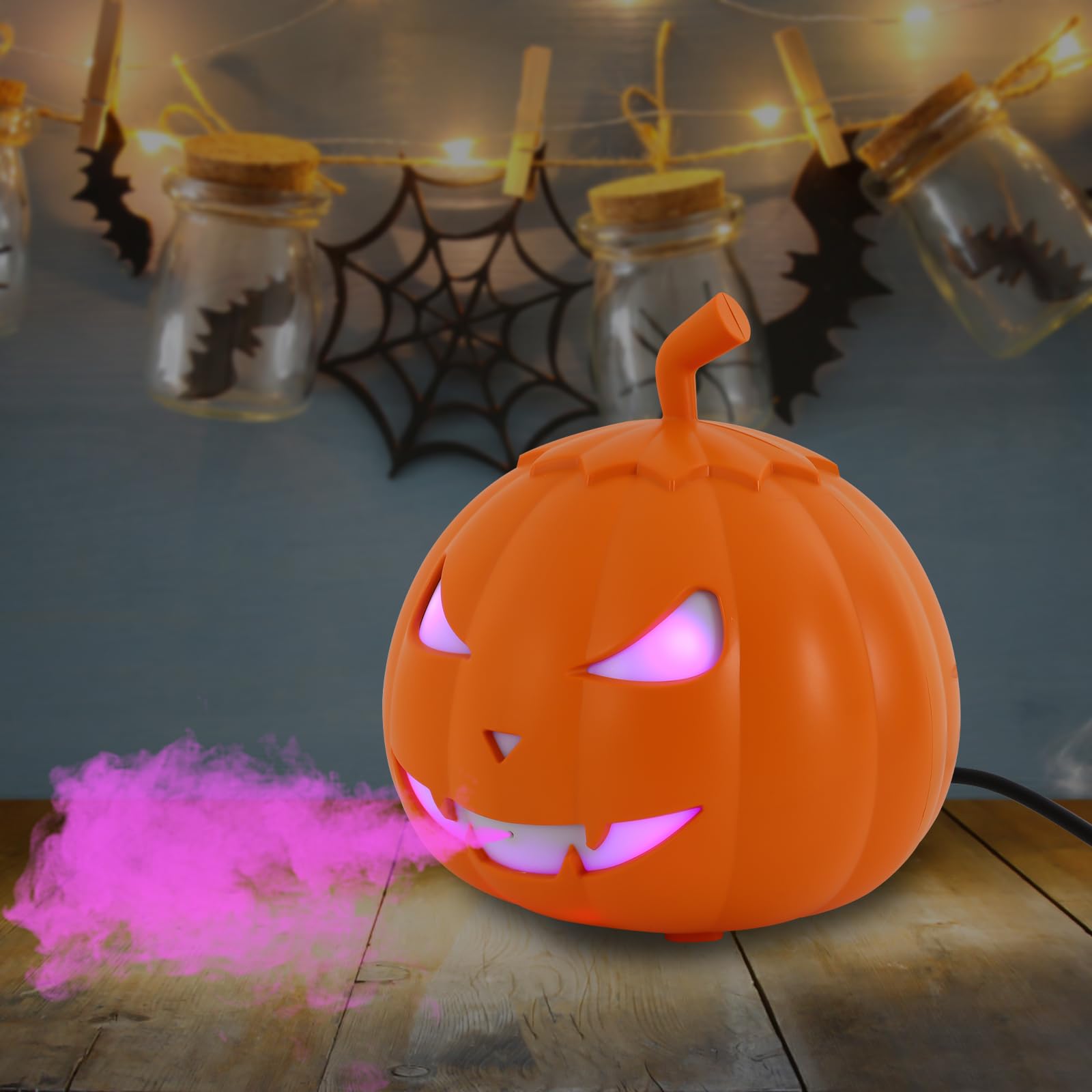Nebelmaschine, 800w Licht Smoke Machine,KüRbis Led Licht Mit Kabelgebundenen Und Funkfernbedienungen FüR Party,Halloween