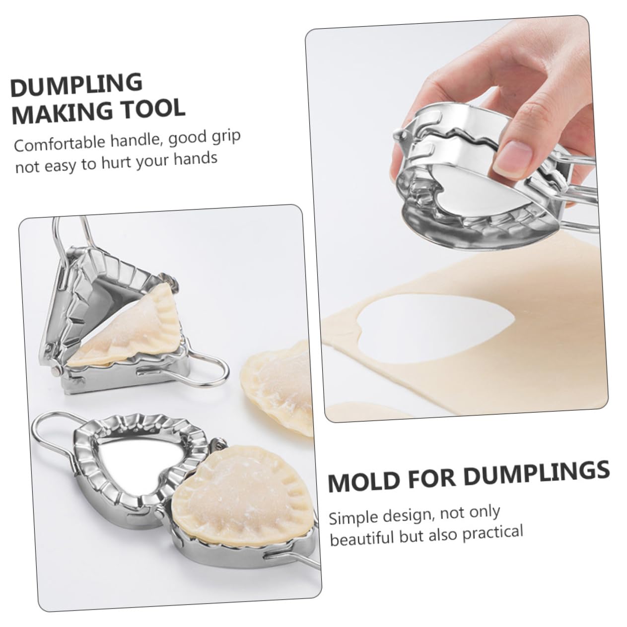 ABOOFAN Heart Shape Dumplings Press Tools 304 Stainless Steel Easy to Dumpling Making
