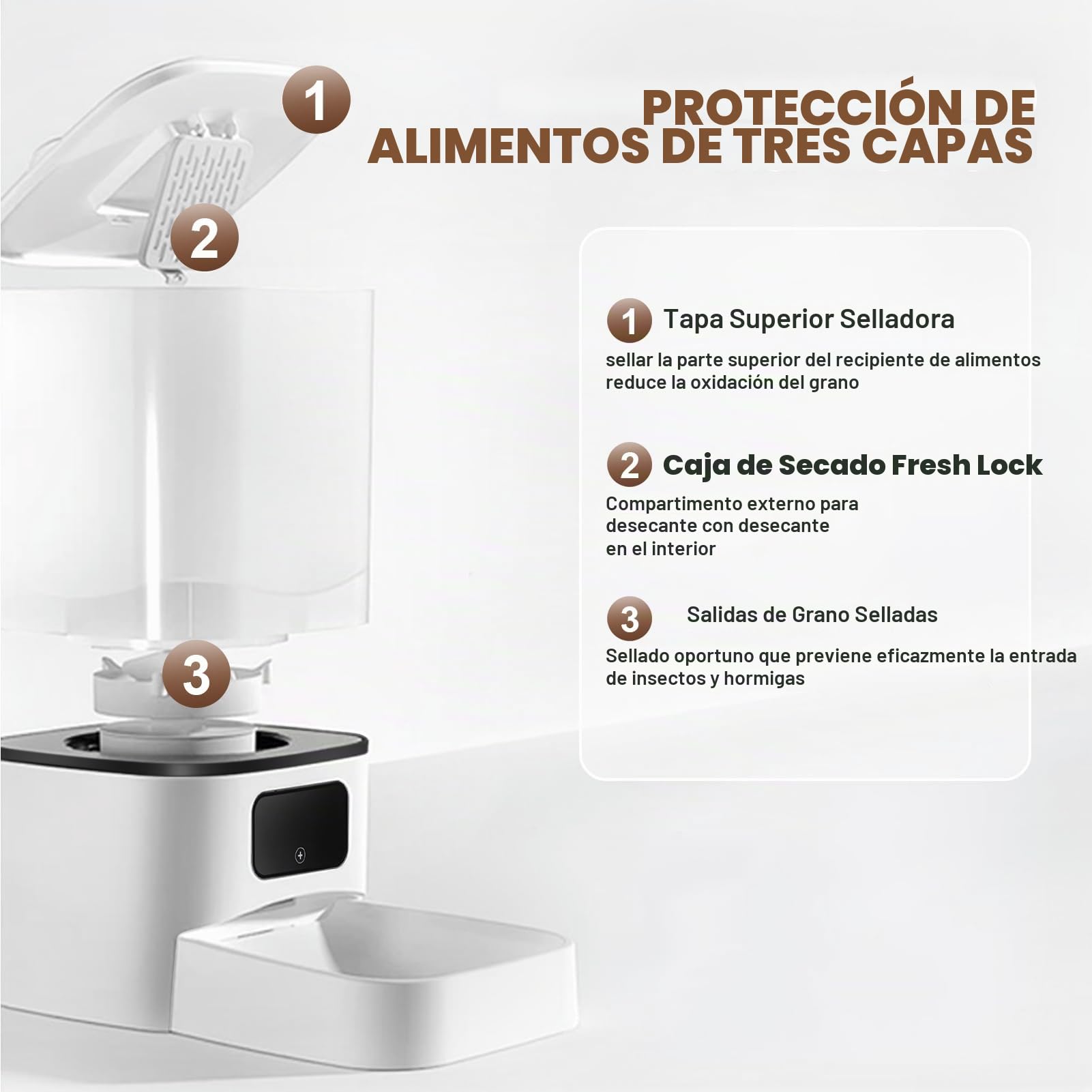 4L Comedero automático para Gatos, comedero automático Inteligente con WiFi, Control Mediante aplicación, Doble Fuente de alimentación,comedero para Gatos y Perros (6 litros, Dos recipientes)
