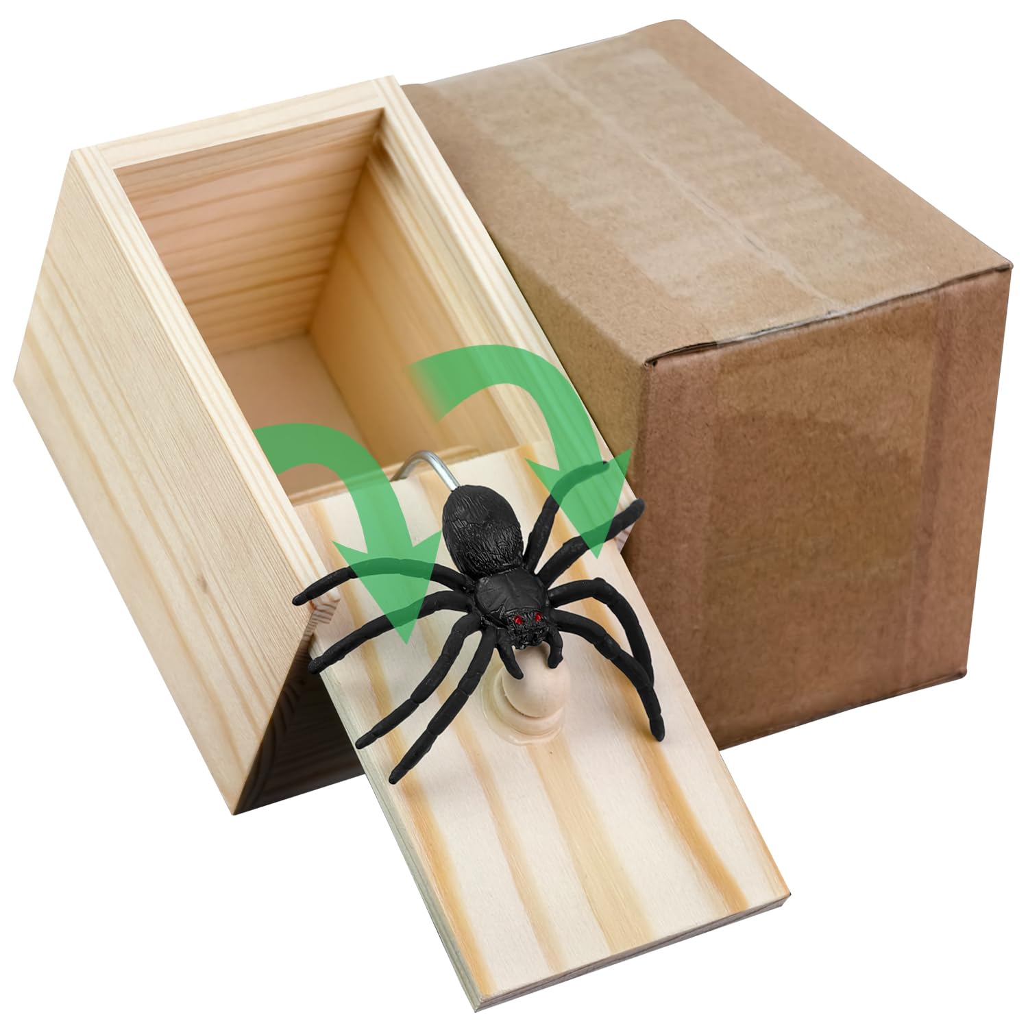 Spider Box Prank Toy Gag Gift, Funny Birthday Gifts for Men Women, Surprise Dad Gifts for Dad Husband from Daughter Son Wife，Spider in a Box Prank