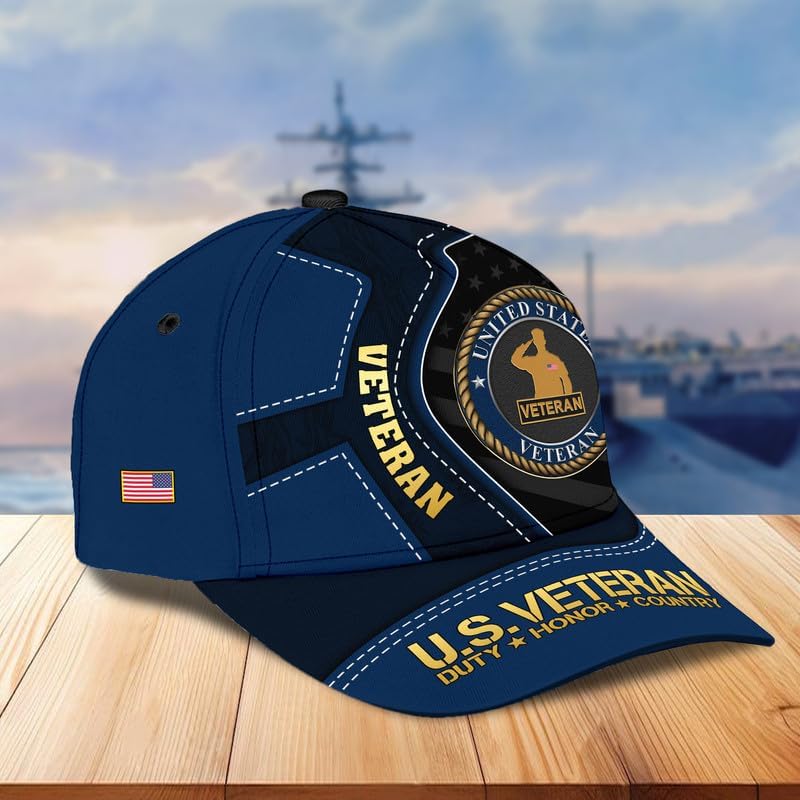 Veteran Hat – Patriotic Baseball Cap, Military Veteran Hat, Adjustable Tactical Cap, Veterans Day Gift, Bald Eagle Design