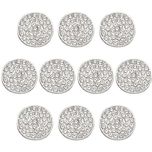 Ftiemlovde 10 Adorno Joya Plateado Para Blazer Decorativo Grande Metalica, Vintage Botones Para Chaqueta Coser Abrigo Pantalon, Pijama Mujer (G10S 20mm)