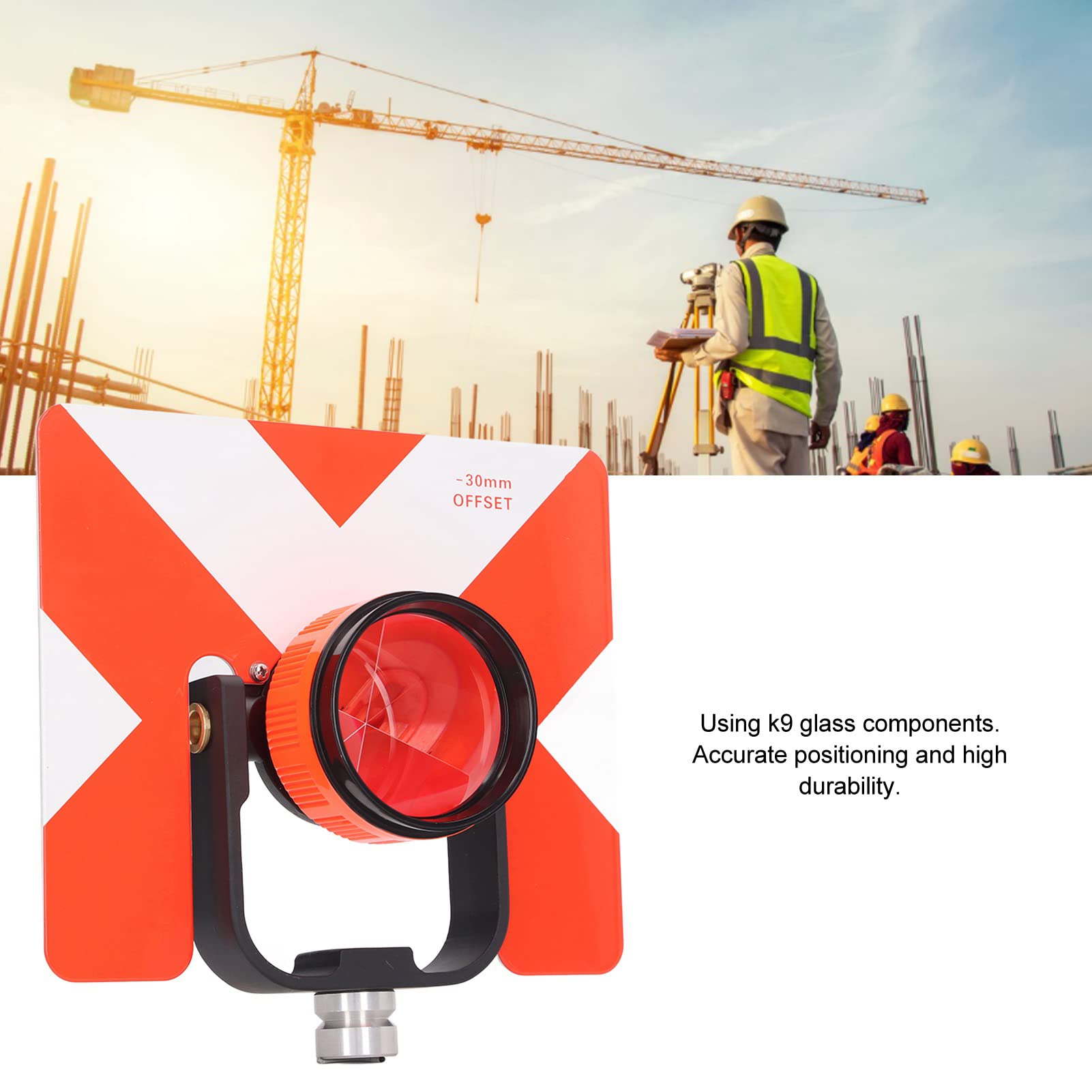Pryzmat Pomiarowy z Pojedynczym Pochyleniem, Szklany Pryzmat Abs K9 Średnica Efektywna 64 Mm Obiektyw 0 lub -30 Mm Tachimetr Sprzęt Pomiarowy Akcesoria Pomiarowe do Tuneli Metro