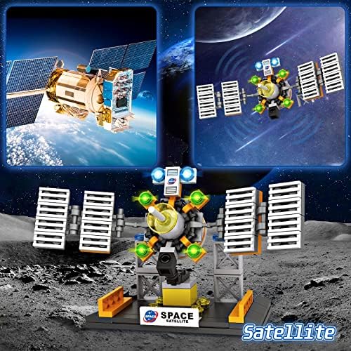 City Space Shuttle Toy Set, City Space Rocket, Moon Buggy, Satellite Building Block Sets for 6 7 8 9 10 11 12 Year Old Boys Girls, Roleplay Astronaut Space Exploration Gift for Kids Age 6-12 (455 Pcs)