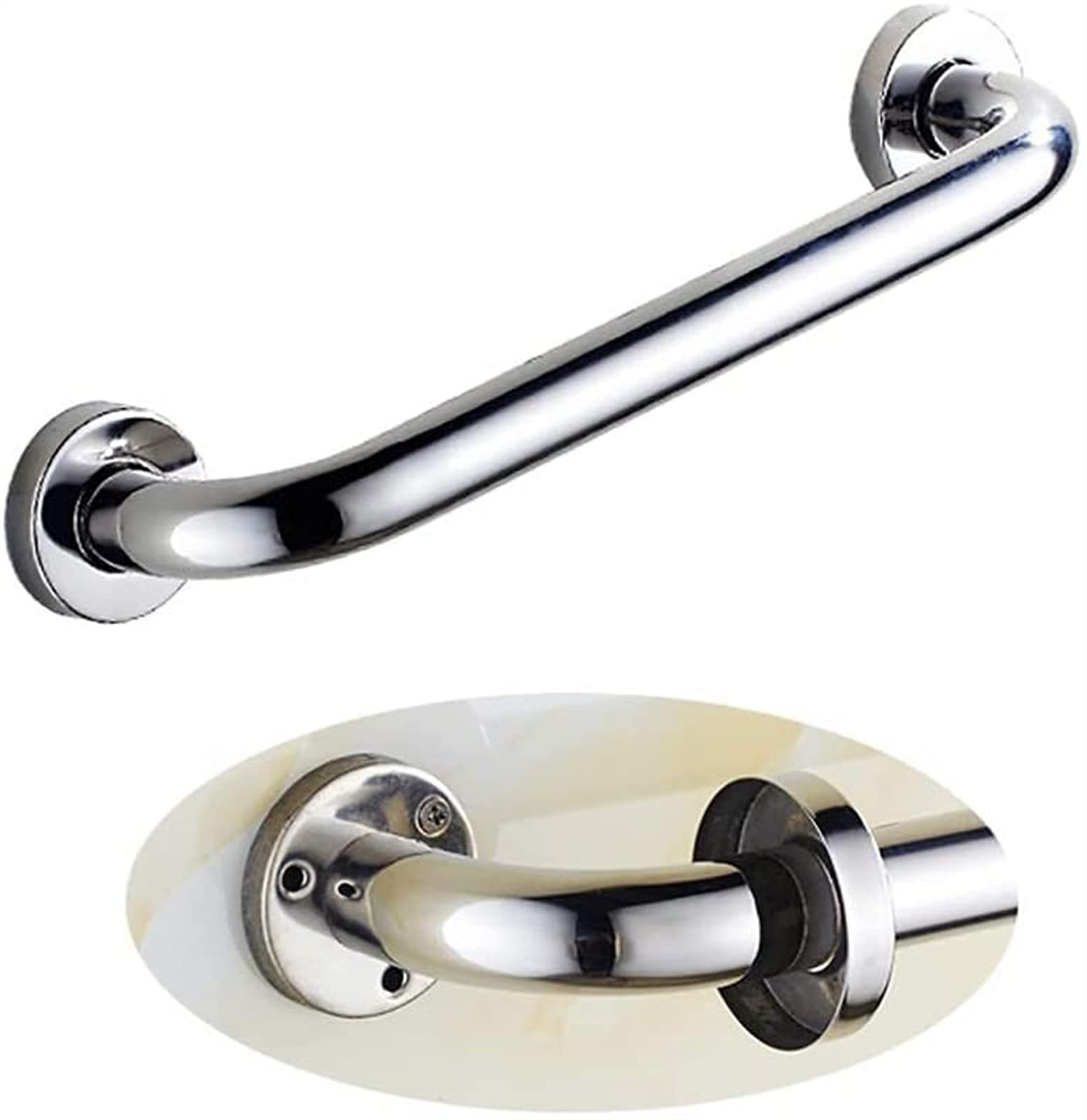 Barra de apoyo de seguridad, barras de apoyo para ducha, pasamanos de baño de cromo pulido, manija de apoyo de seguridad para bañera, inodoro, discapacitados, ancianos, niños, asistencia/plata/85 cm