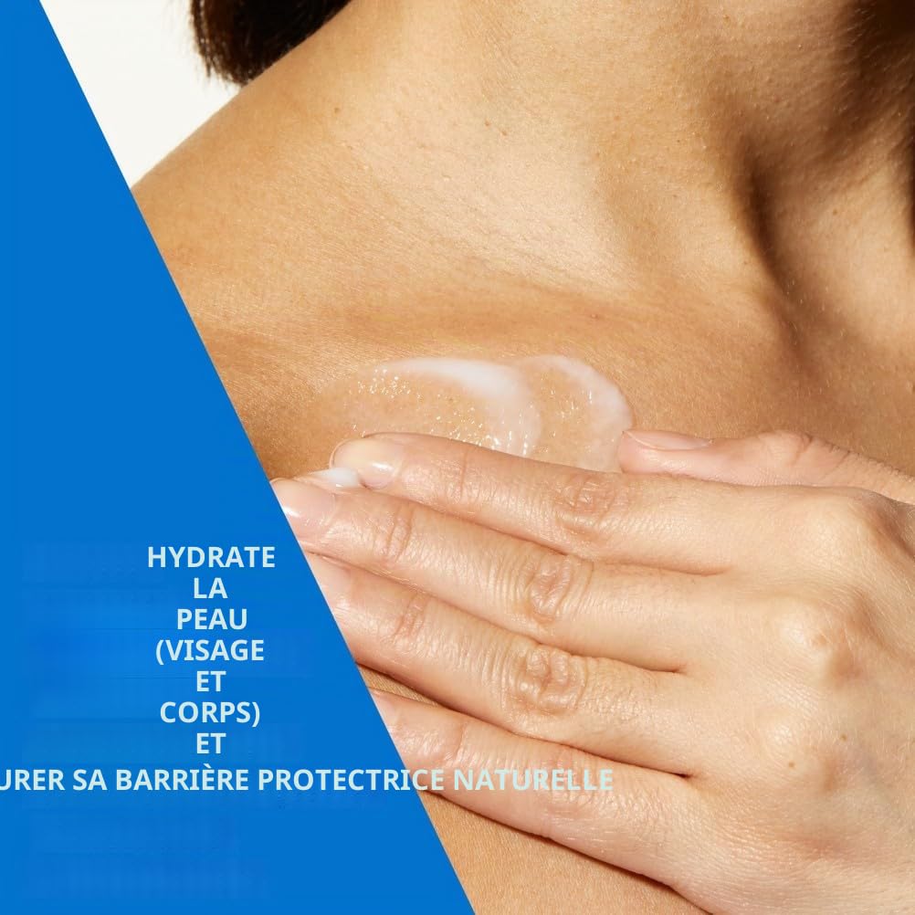 CeraVe Lotion hydratante pour le corps et le visage, lotion pour peau sèche et très sèche, avec acide hyaluronique et 3 céramides essentiels, 1 x 562 ml