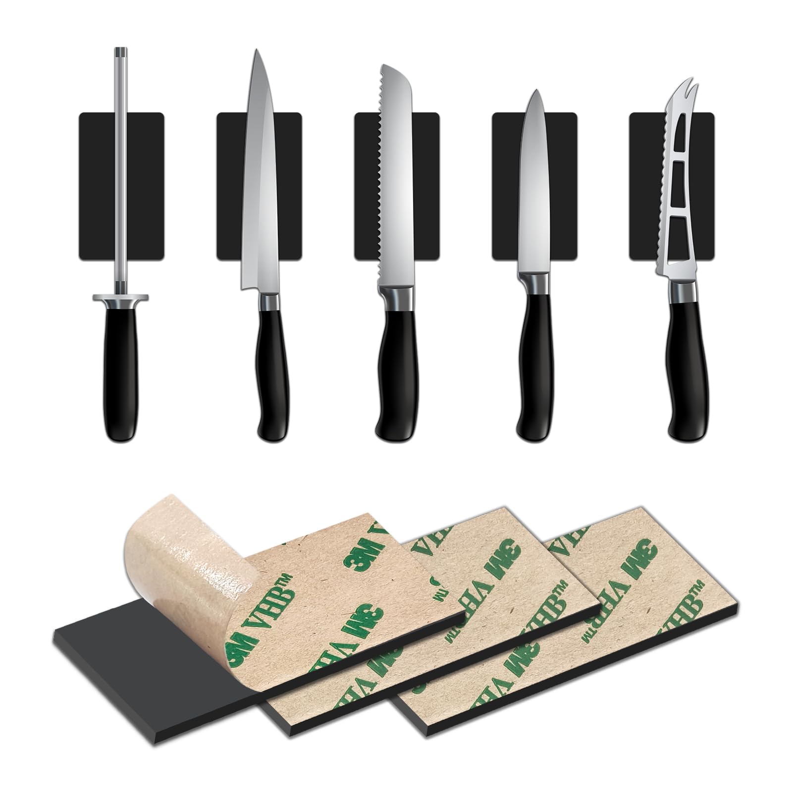 STTMGN Strong 2"X4" 40 MIL Magnetic Tape with 3M Adhesive Backing,Magnetic Strips with Self Adhesive,SMFEN Sticky Magnets for Photos,Paper,Craft,DIY