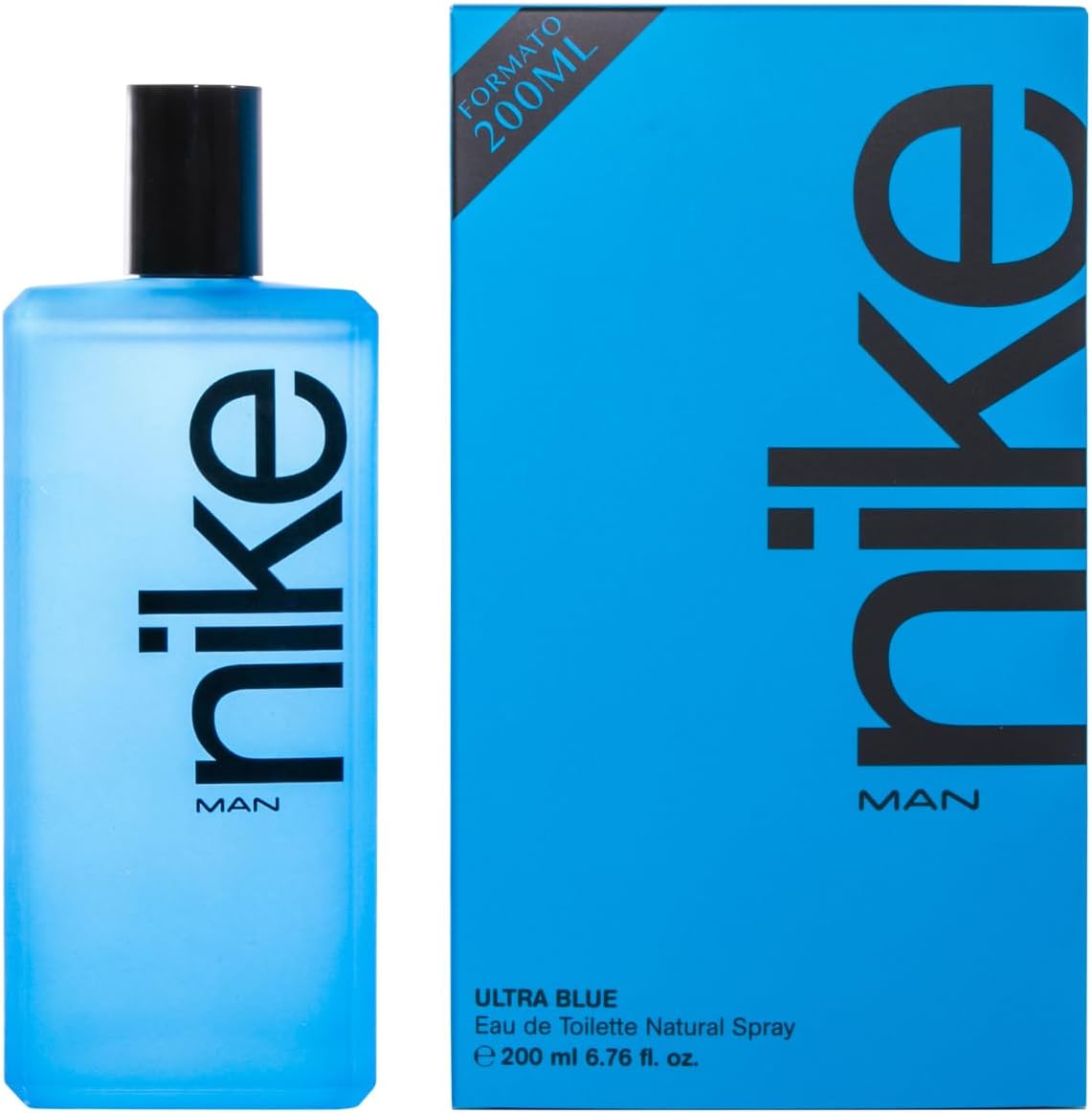 NIKE - Ultra Blue 200 ml, Eau de Cologne pour homme, Parfum en vaporisateur, Eau de Toilette naturelle et masculine, Parfum floral oriental, Fraîche, intense et longue tenue