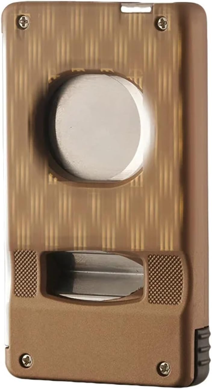 Stainless Steel Cigar Cutter, V-Shaped Slicer with Integrated Punch and Stand, Metal Collection Tool(C)