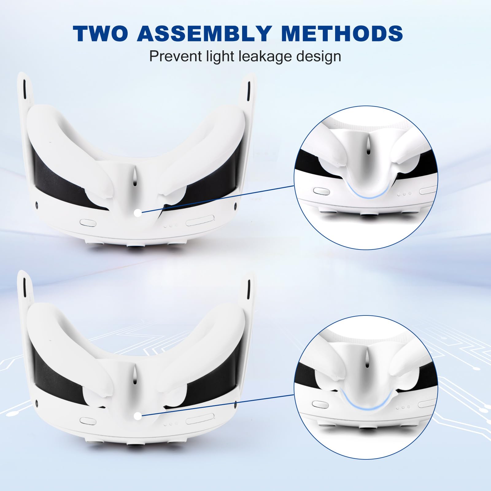 Ensemble d'accessoires de protection pour casque Meta Quest 3, coque de manette, 3 coussinets faciaux en silicone, couvre-objectif VR, coque