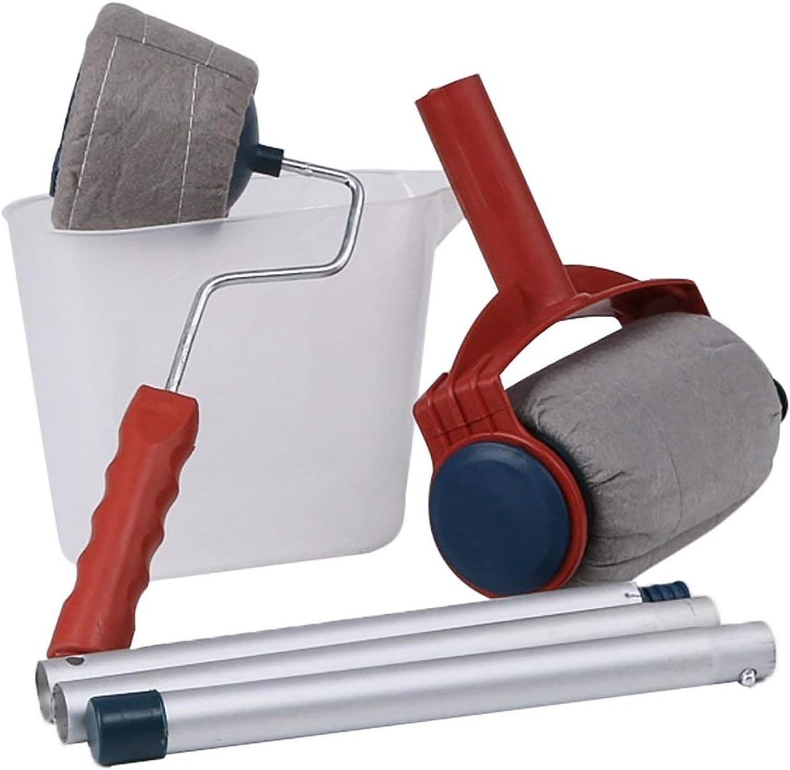 Jeteven 6Pcs Paint Roller Brush Kit Paint Roller Pro with 3 Extension