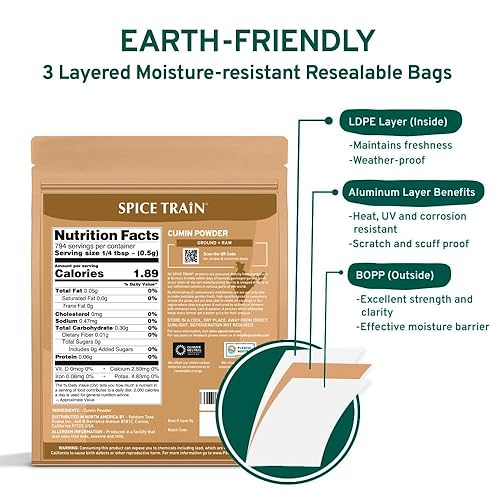 Vista 203 de SPICE TRAIN - Vainas de cardamomo verde orgánico de la India (3.53 onzas), de 5/16 pulgadas de largo, elaichi, rico en vitamina A y antioxidantes