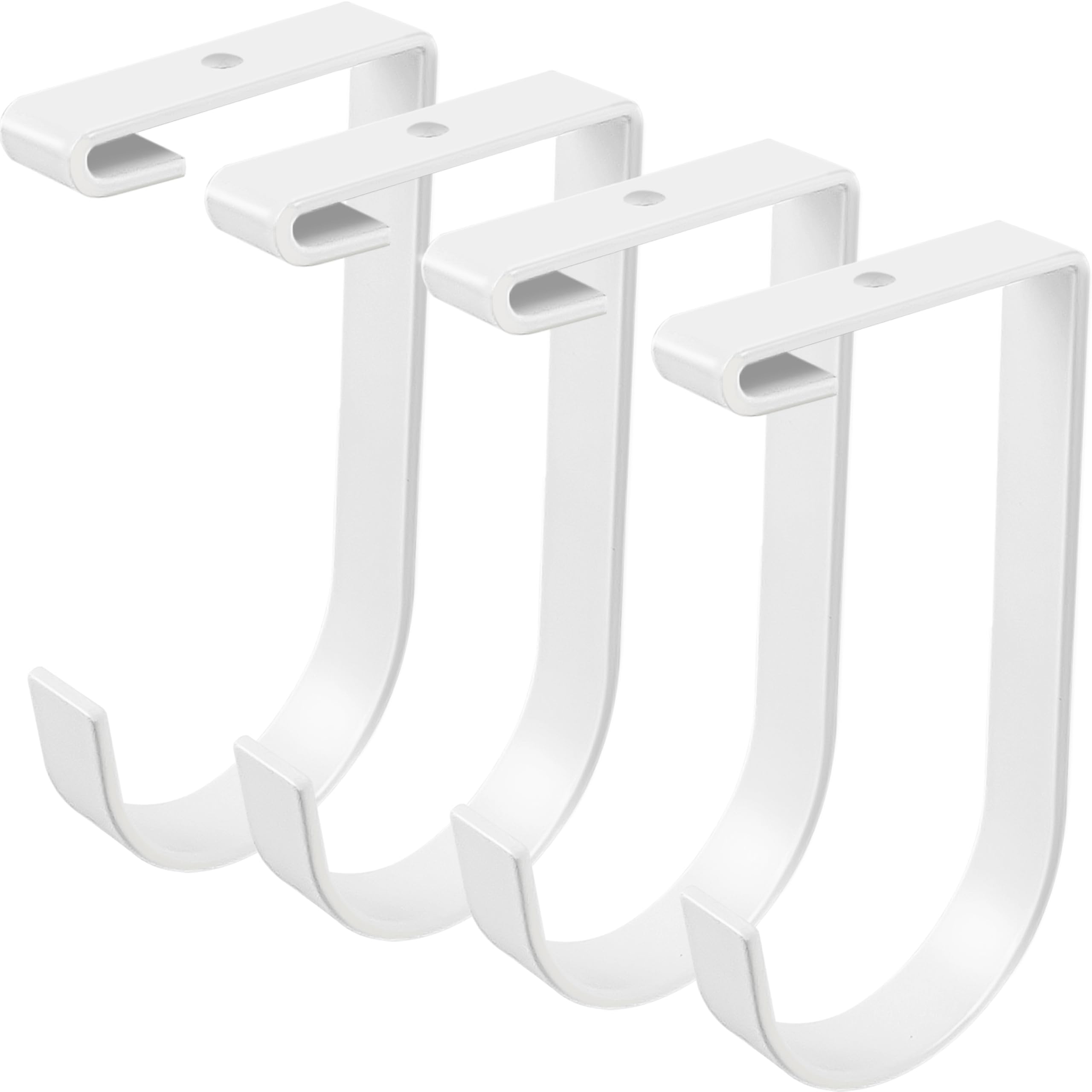 Saderoy White-4Pcs 4-Pack Heavy Duty Add-On Flat Hook Accessory For Garage Ceiling And Wall Storage, Alloy Steel, White - Suitable For Flexinoumts Racks And Shelves