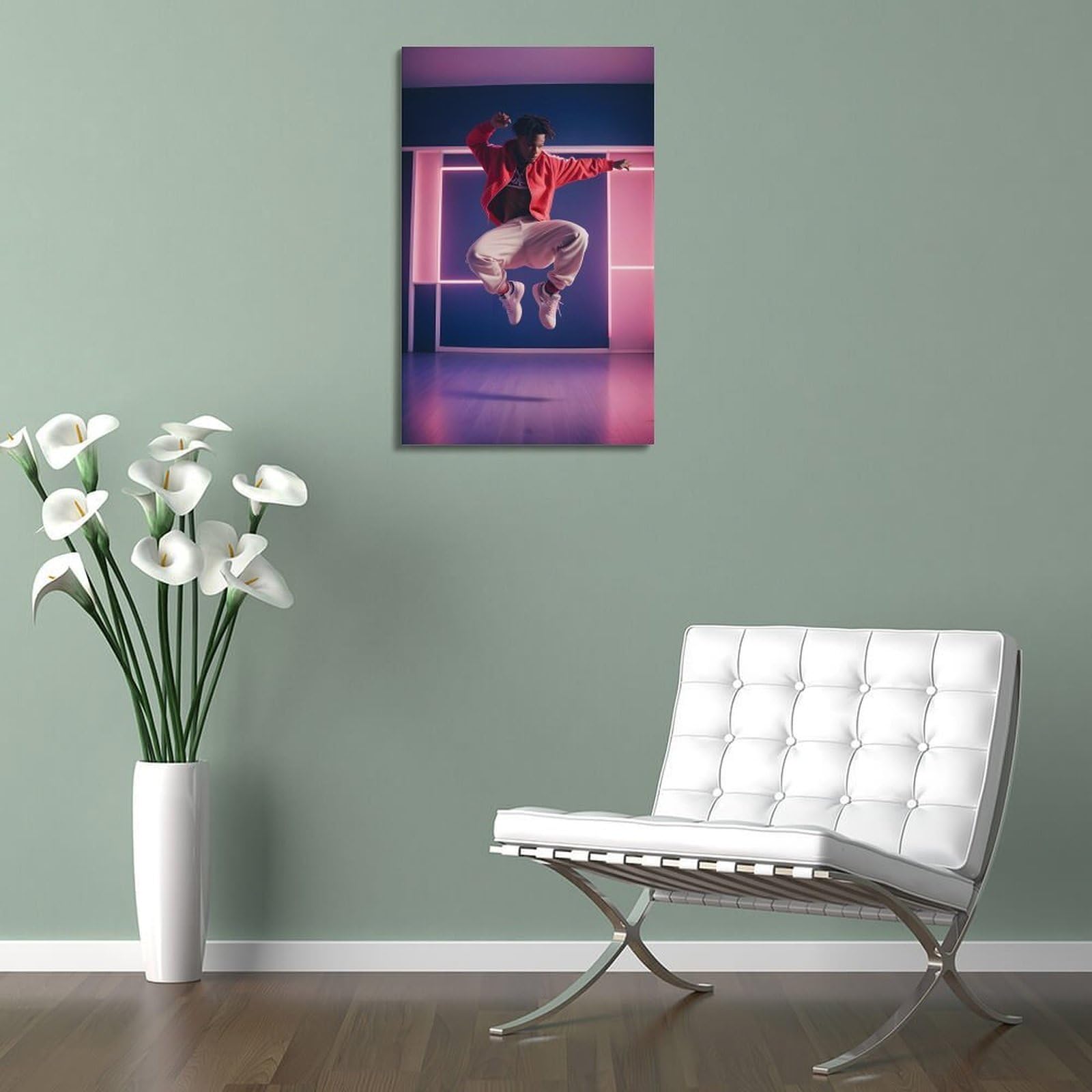ZLQYHW Poster decorativo su tela, motivo: ballerino hiphop, ballerino di strada, B-boy, per camera da letto, per camera da letto, 40 x 60 cm