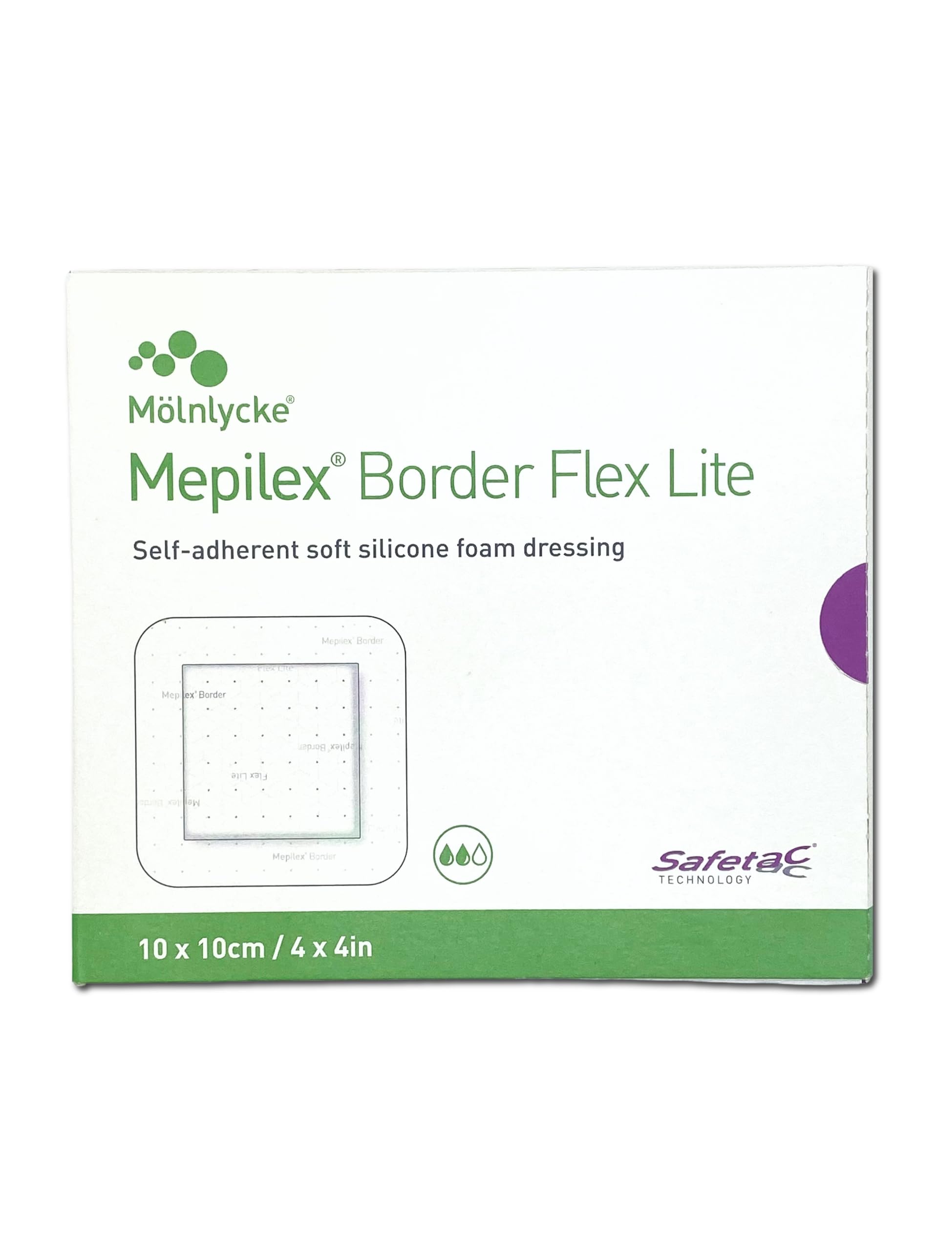 Border Flex Lite - Medicazione in schiuma, 10 x 10 cm, 5 pezzi
