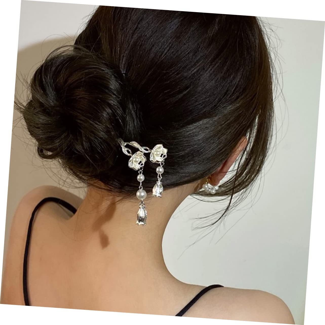 8 Pcs Fiore Tornante Delle Donne Bastone Clip Di In Metallo Per Le Donne Bastoni Di Legno Clip Di Del Fiore Per Le Donne Strass