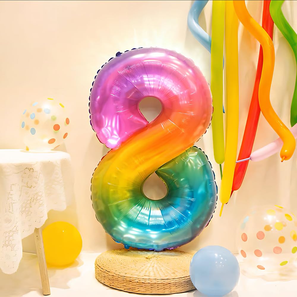 Foil Globo Número 5 Azul 40" (101cm), Inflable Helio o aire, Gigante Numeros 0-9, 10-19, 20-29, 30-100, Grande Globos Decoración para La Boda Aniversario y Cumpleaños Fiestas — view 450