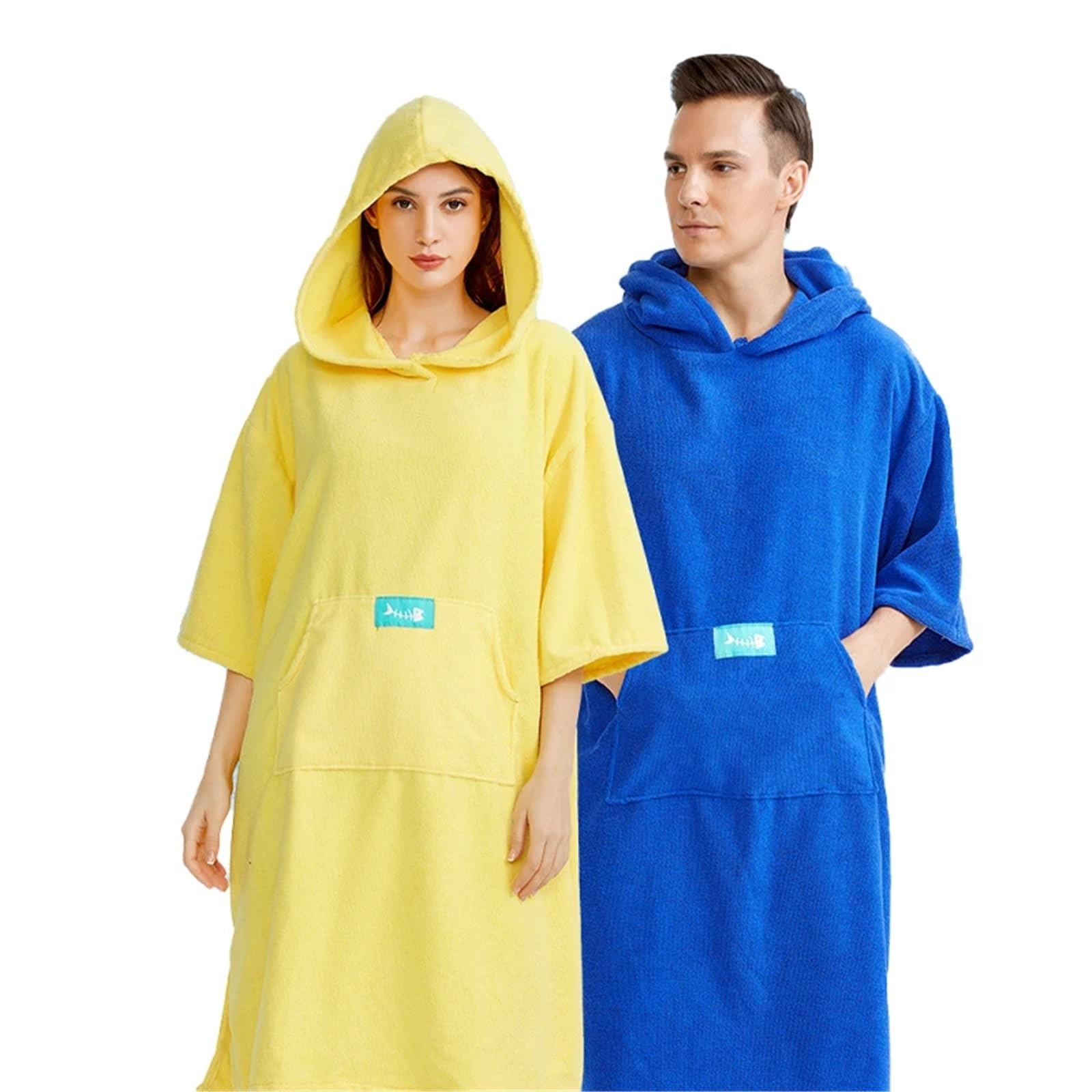 Albornoz for Adultos, Toalla de baño, Gorro Super Dalian, Playa, Albornoz Secado rápido for Hombres y Mujeres Poncho de Playa(Gray)