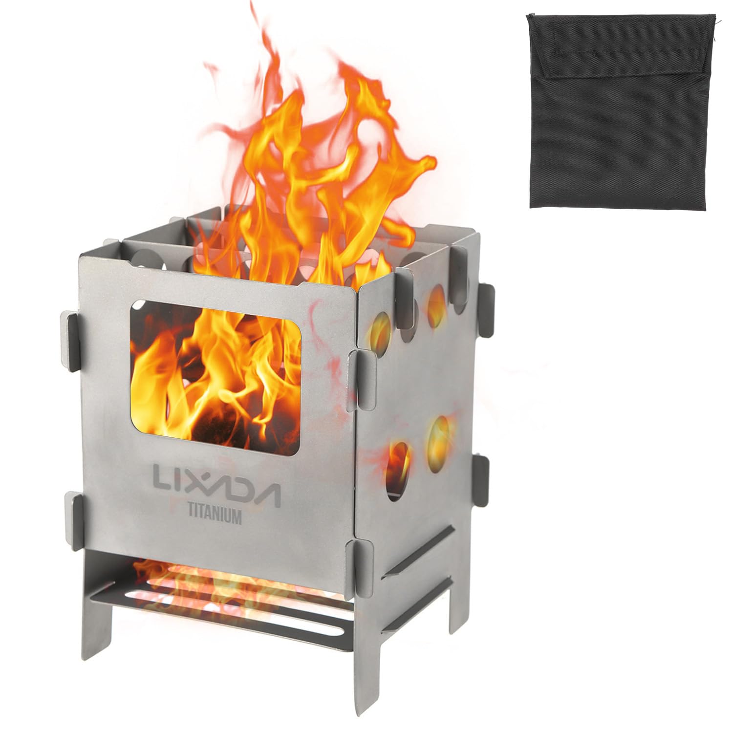 Acquista Fornello da campeggio a legna Fornello portatile pieghevole in acciaio inossidabile con zaino in spalla Fornello per barbecue in Italia a partire da 33