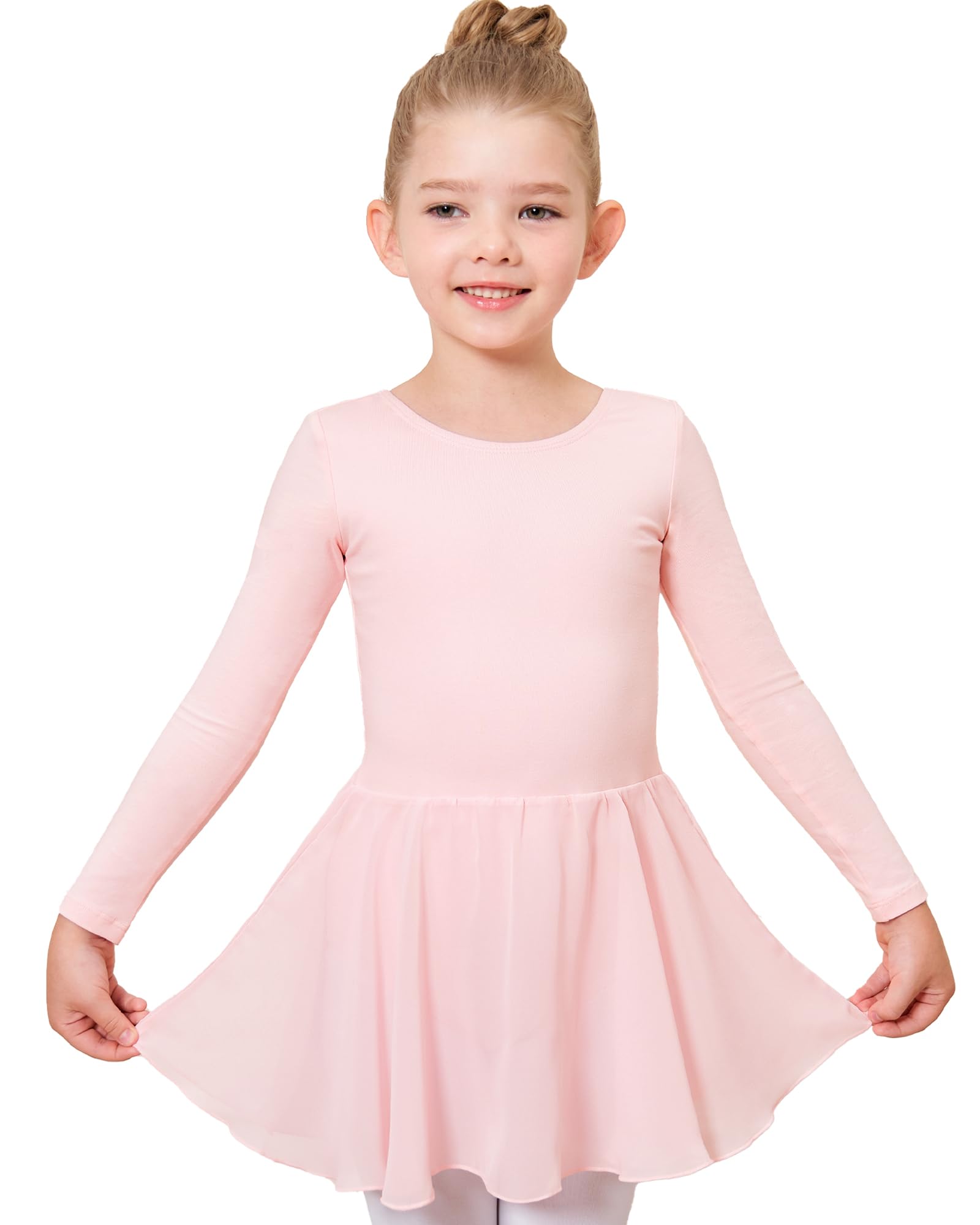 StelleBallet Leotards for Girls Long Sleeve Toddler Dance Leotard Outfits with Skirt Classic(Little/Big Kid)