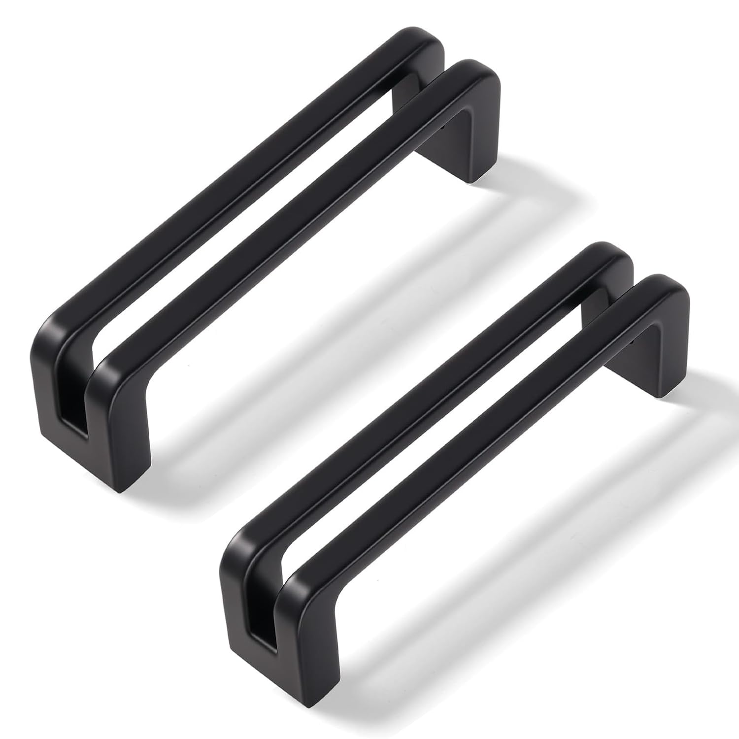 SYZOW 6 Pack Black Cabinet Pulls 96mm Hole Centers Kitchen Cabinet Handles Zinc Alloy Vintage Drawer Pulls