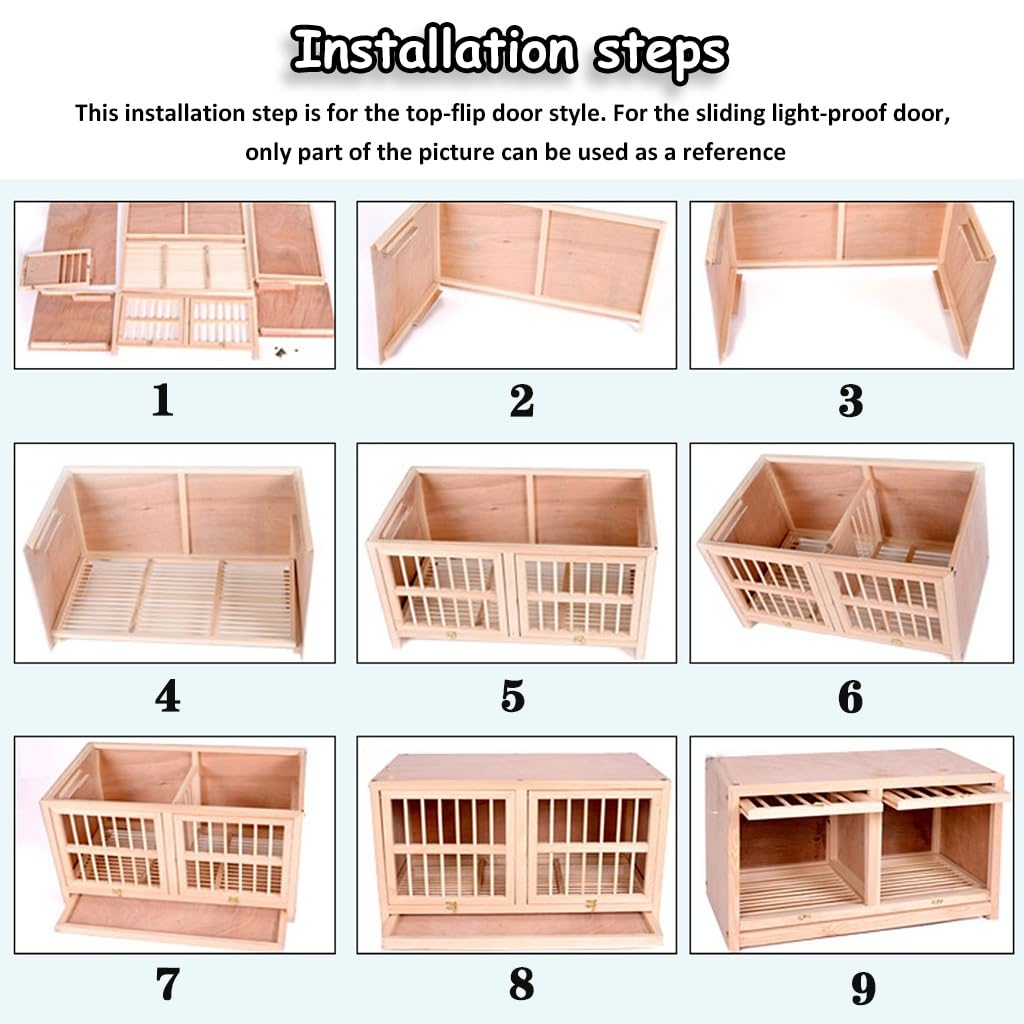 Caja Nido para Palomas para Exteriores con Puerta A Prueba De Luz, Jaula Grande para Palomas, Pajarera para pájaros con Puerta Corrediza De Madera Maciza(23.6IN*1)