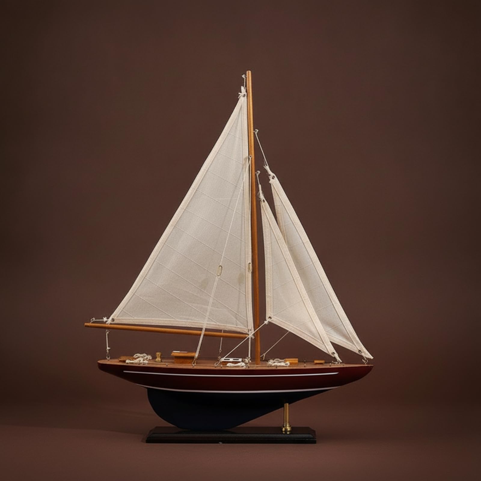 Modello di Barca a Vela Vintage Barca a Vela da Appoggio Compatto Modellino per Collezionisti, Libreria, Salotto